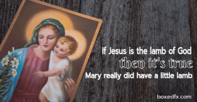 May and baby Jesus Twitter meme with the caption 'If Jesus is the lamb of God, then Mary had a little lamb'