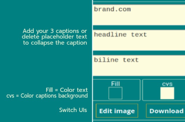 Share meme generator text editor ui. Showing how to add text and change colors
